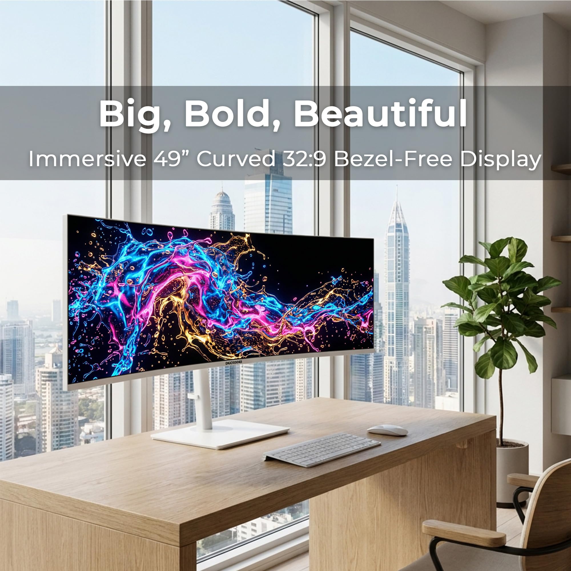 Amazon.com: Deco Gear White 49 Inch Curved Monitor, 144HZ
